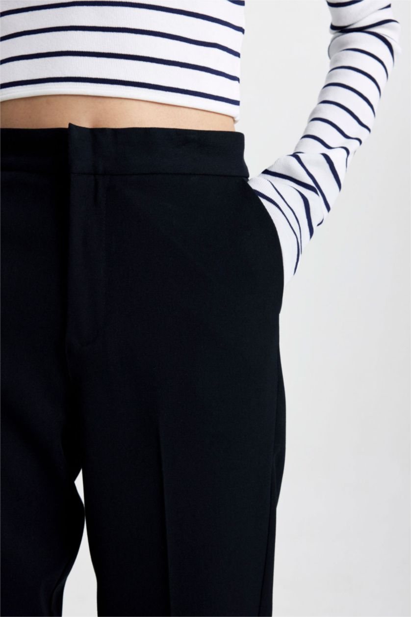 WOMAN NAVY Normal Waist Trousers