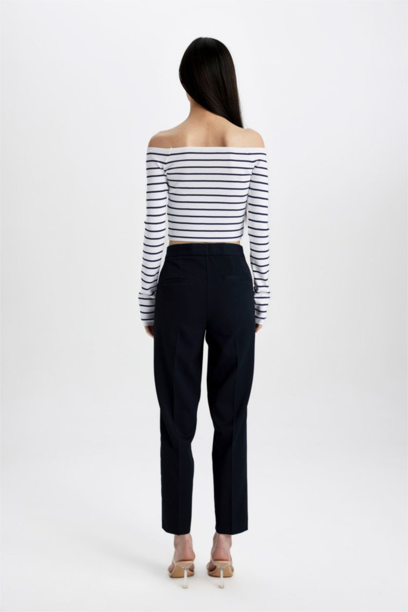 WOMAN NAVY Normal Waist Trousers