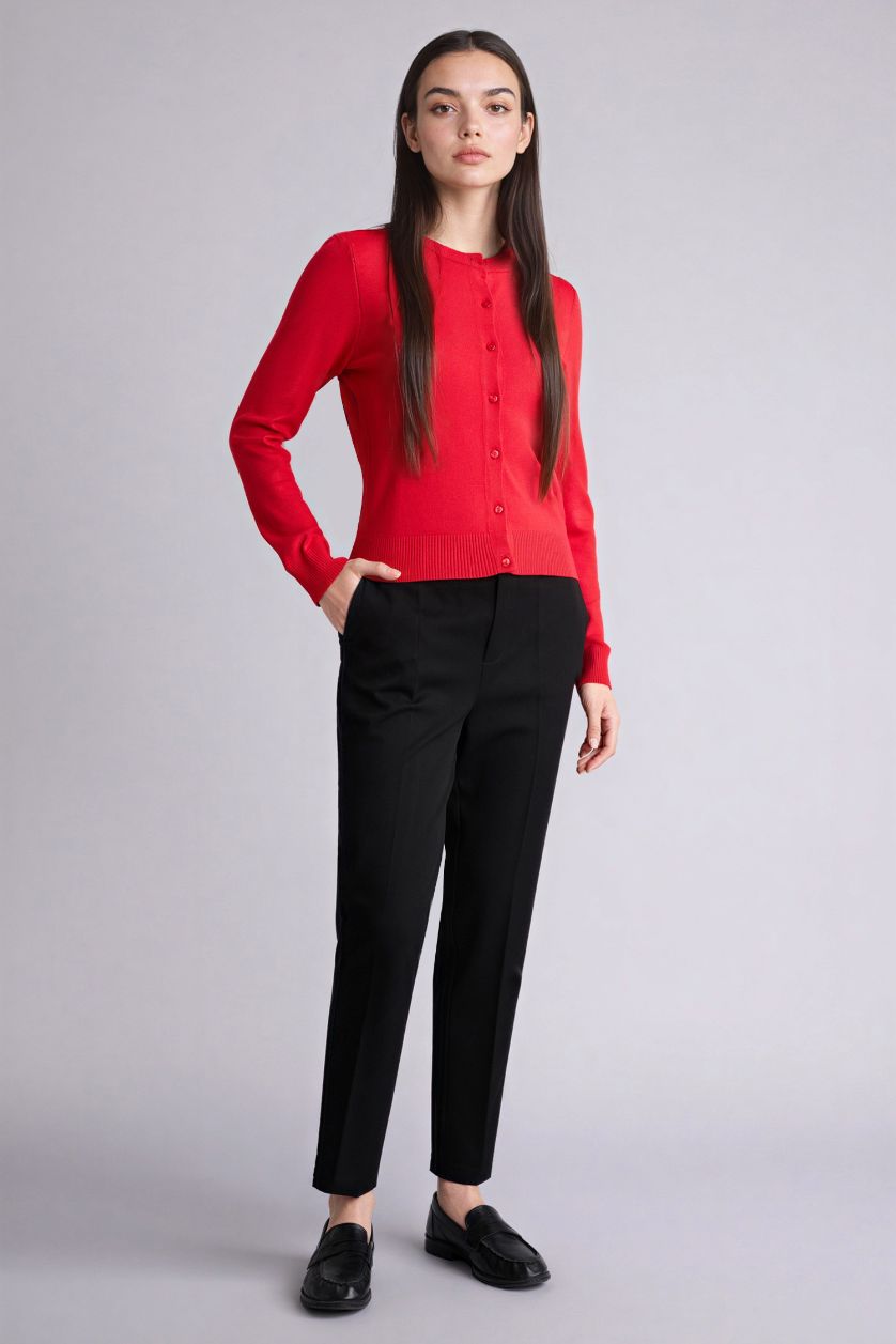 Kadın Siyah Normal Bel Bilek Boy Pantolon