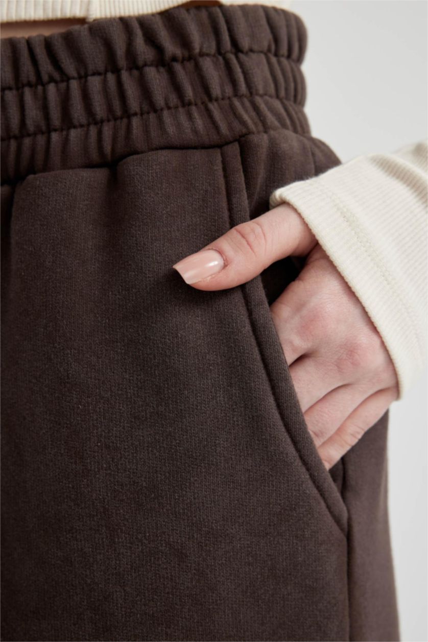 WOMAN Brown Wide Leg Washable Sweatpants