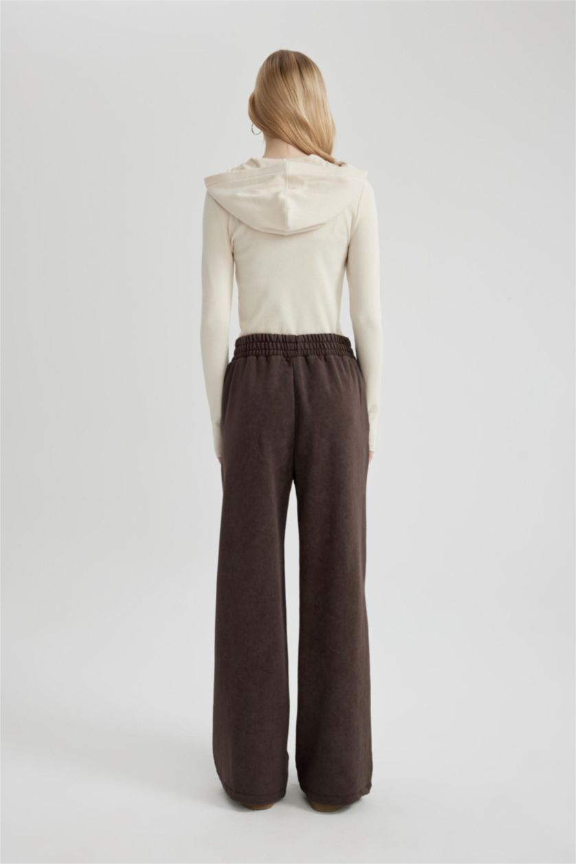 WOMAN Brown Wide Leg Washable Sweatpants