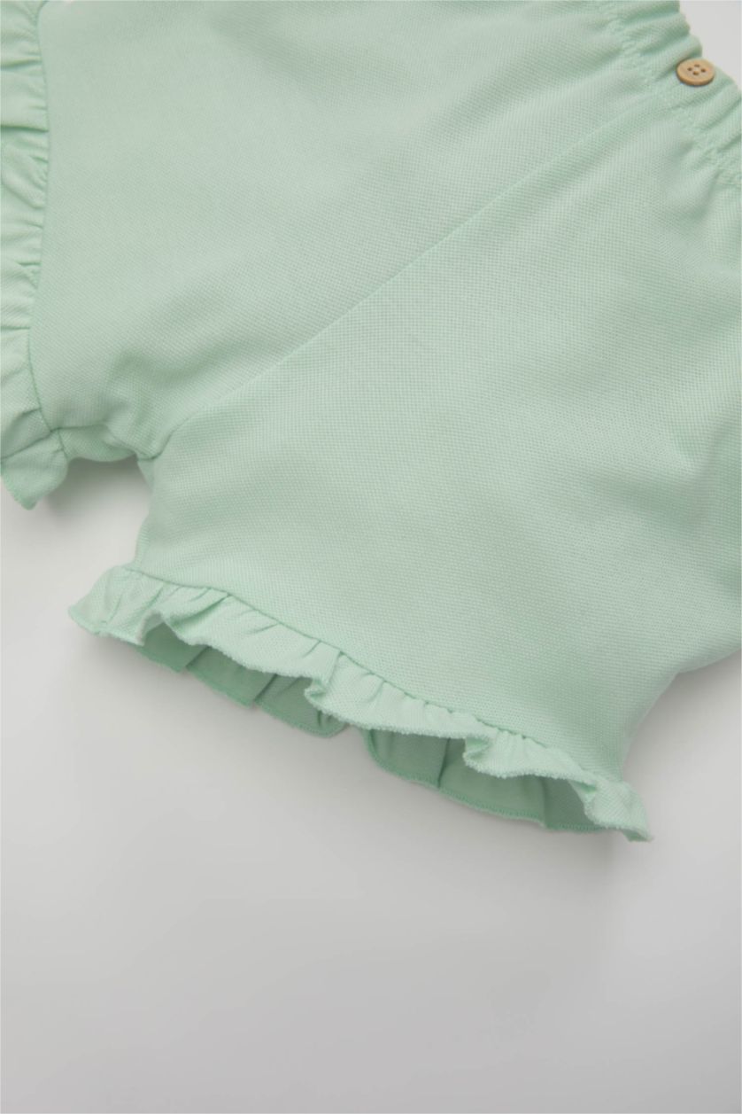 BABY GIRL Mint Baby Girl Pique Shorts