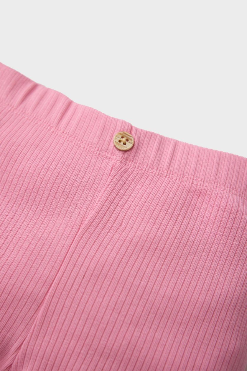 طفلة صغيرة زهري شورت بناتي مضلع قصة عادية