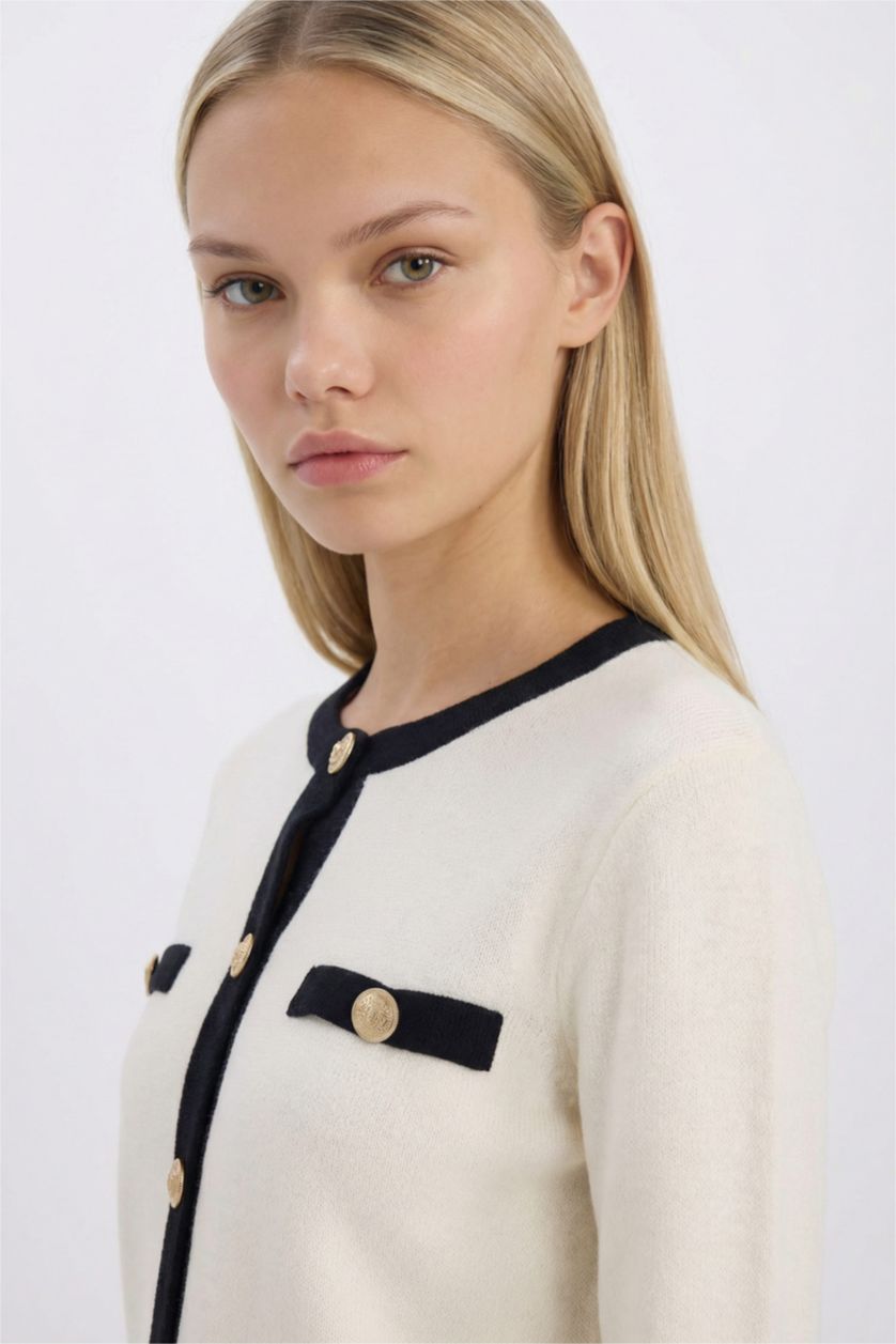 نساء بيج فاتح Regular Fit Cardigan