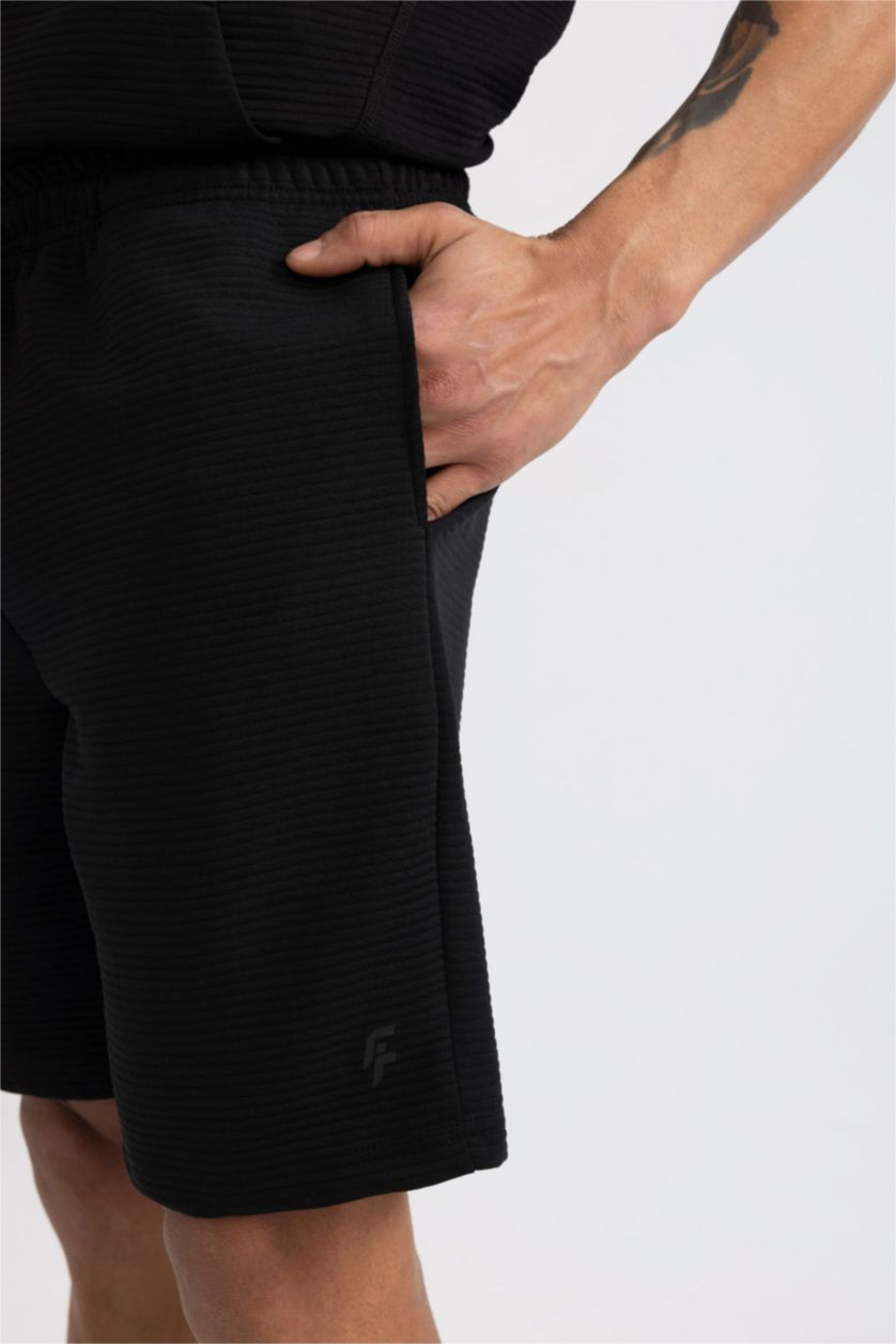 Man Black DeFactoFit Standard Fit Short Leg Shorts