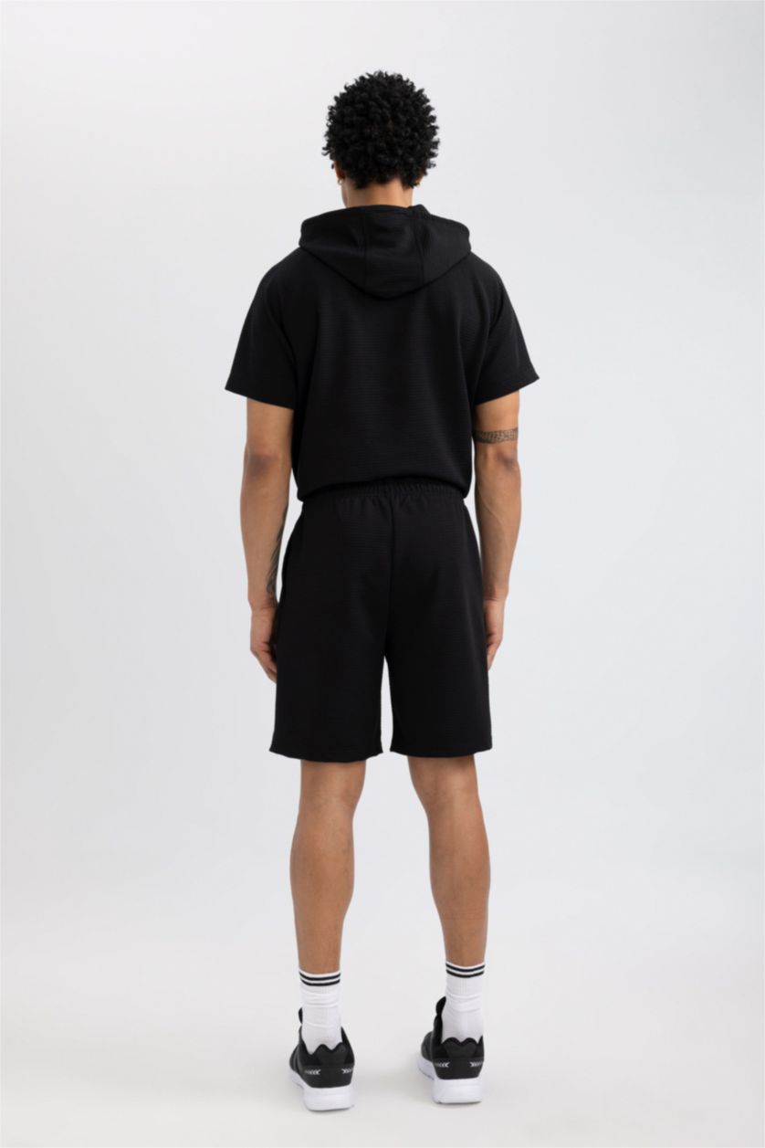 Man Black DeFactoFit Standard Fit Short Leg Shorts