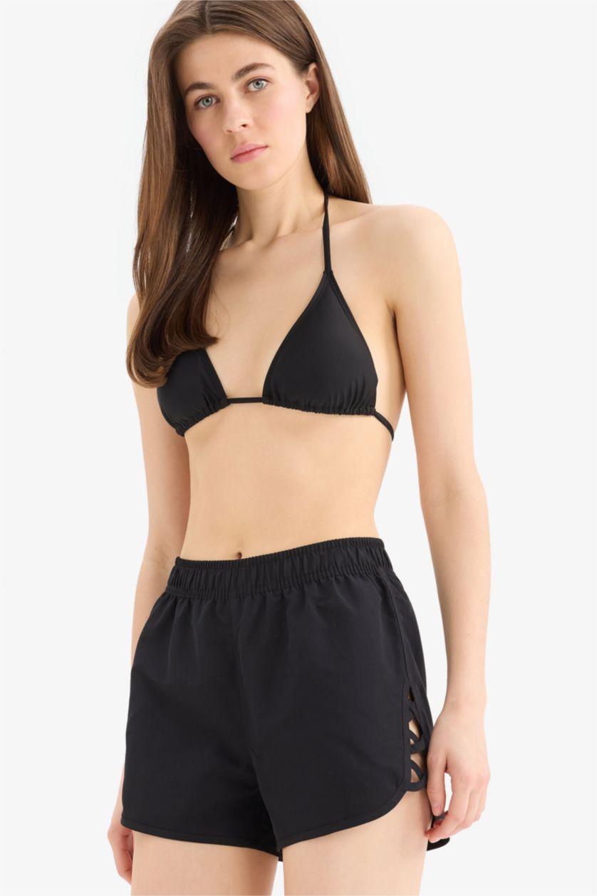 Әйелдерге қара Fall in Love қалыпты пішім Тоқымалы жүзу шолақ шалбар