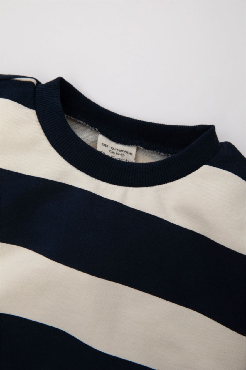 BABY BOY NAVY Baby Boy Striped Sweatshirt Pants 2 Piece Set