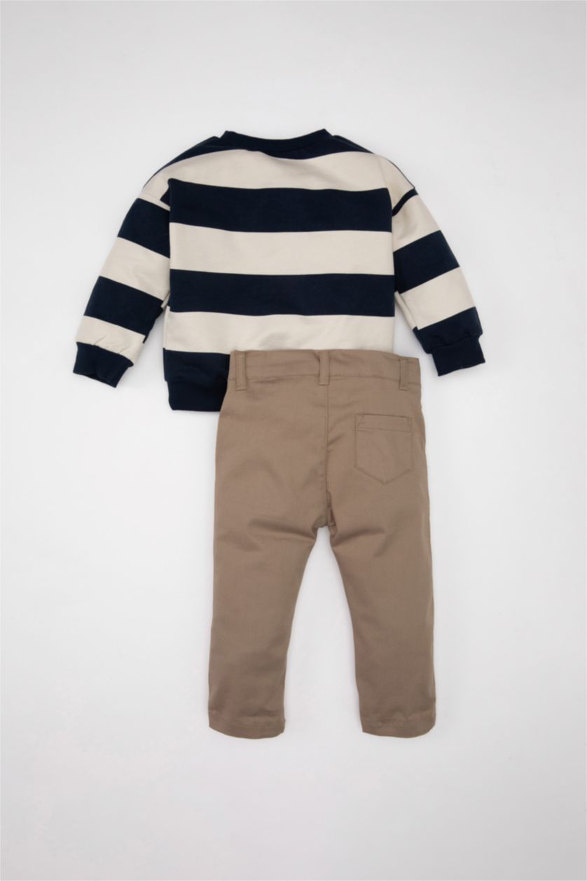 BABY BOY NAVY Baby Boy Striped Sweatshirt Pants 2 Piece Set