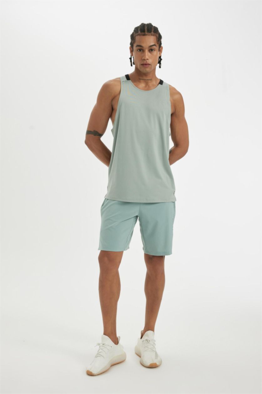 رجال رمادي فاتح كيمونة رياضي قصة عادية بياقة مستديرة من DeFactoFit