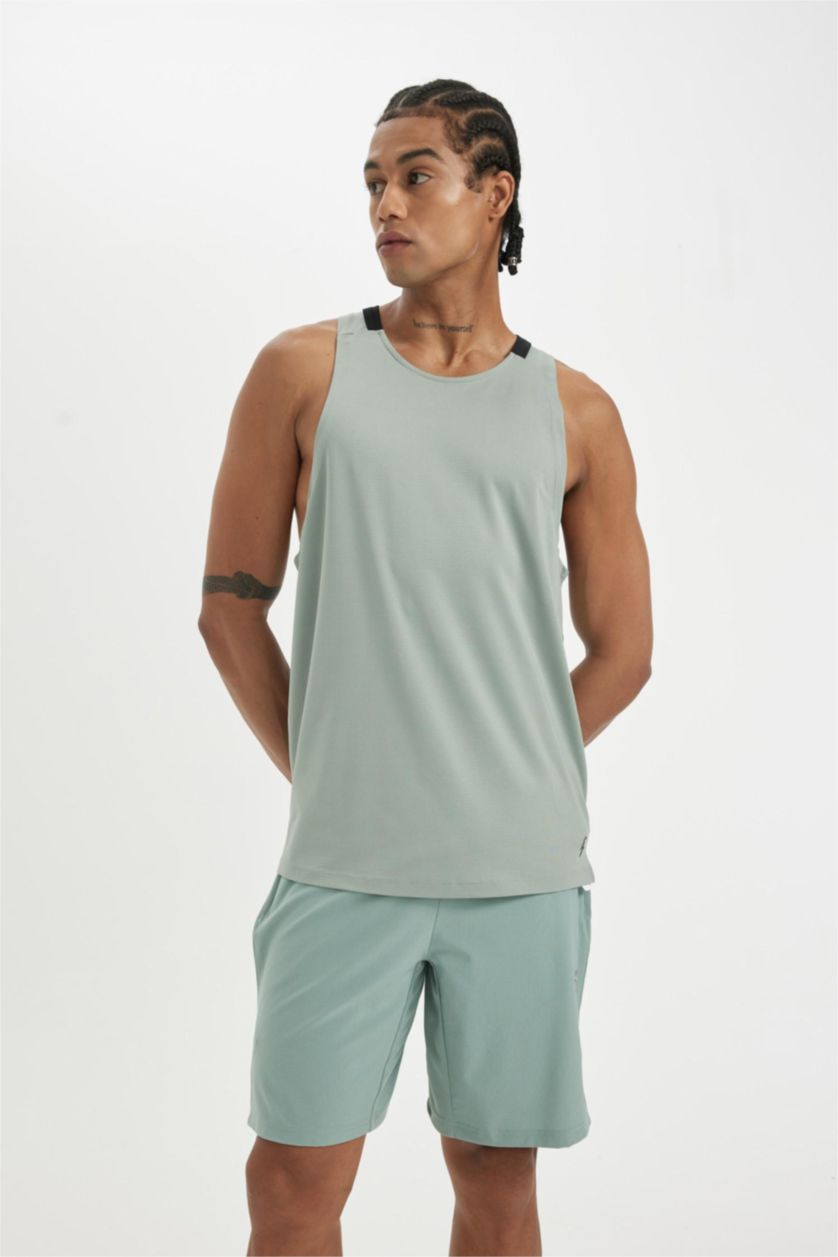 رجال رمادي فاتح كيمونة رياضي قصة عادية بياقة مستديرة من DeFactoFit