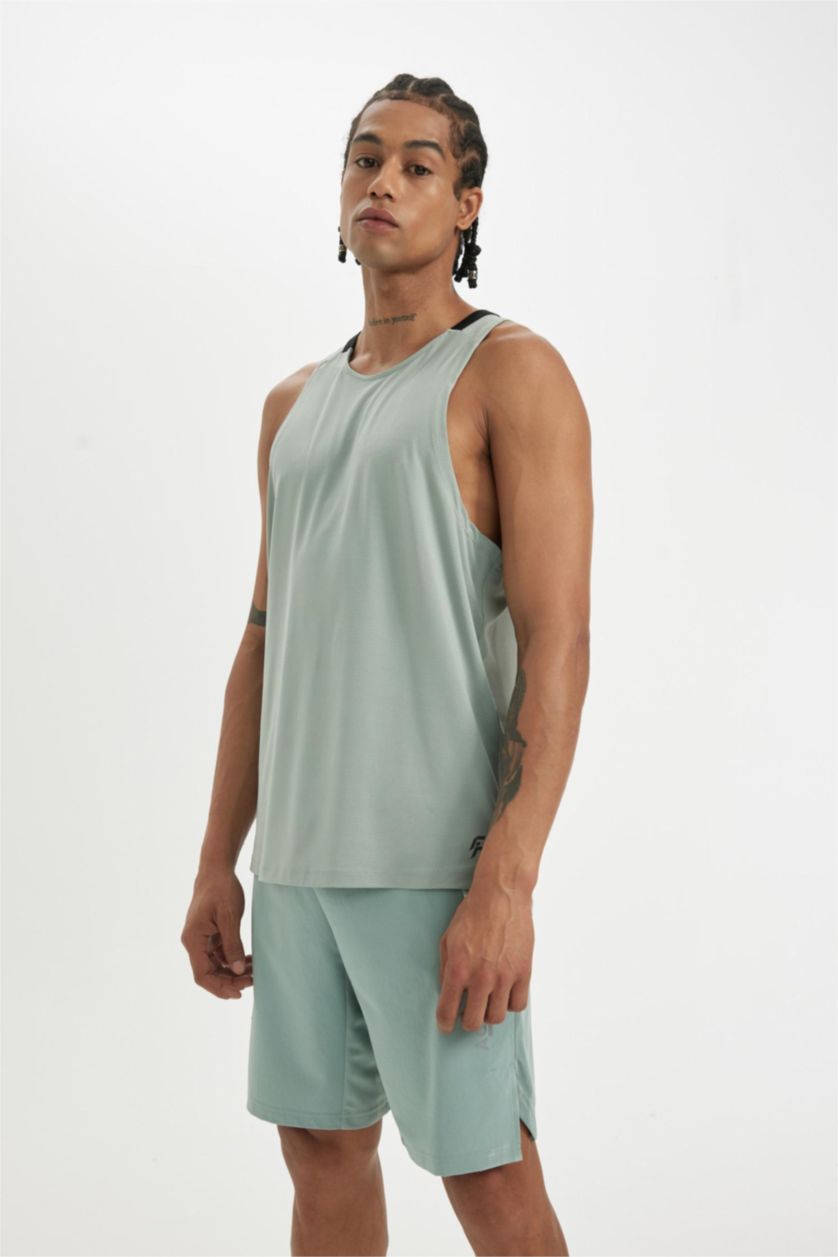 رجال رمادي فاتح كيمونة رياضي قصة عادية بياقة مستديرة من DeFactoFit