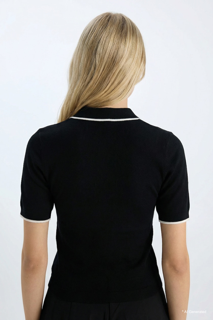 Women Black Slim Fit Pullover