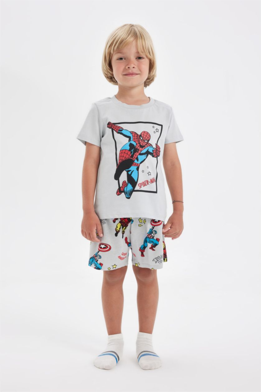 BABY BOY Light Grey Baby Boy Marvel Comics Cotton 2 Piece Pajama Set