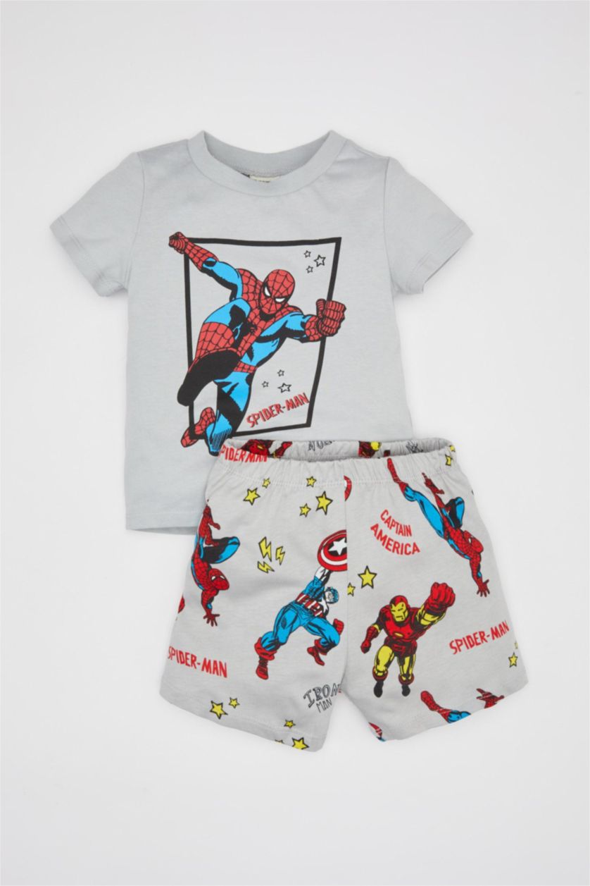 BABY BOY Light Grey Baby Boy Marvel Comics Cotton 2 Piece Pajama Set