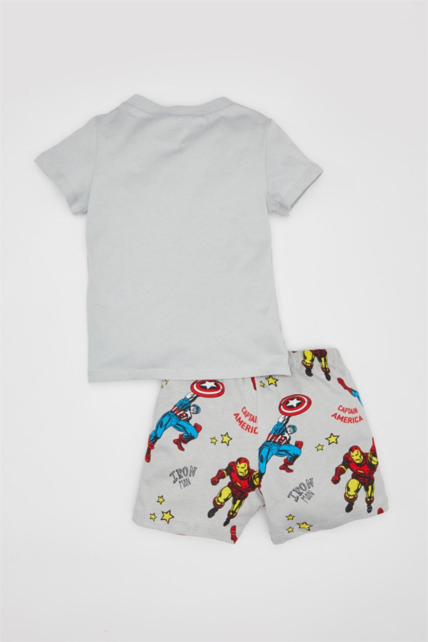 BABY BOY Light Grey Baby Boy Marvel Comics Cotton 2 Piece Pajama Set