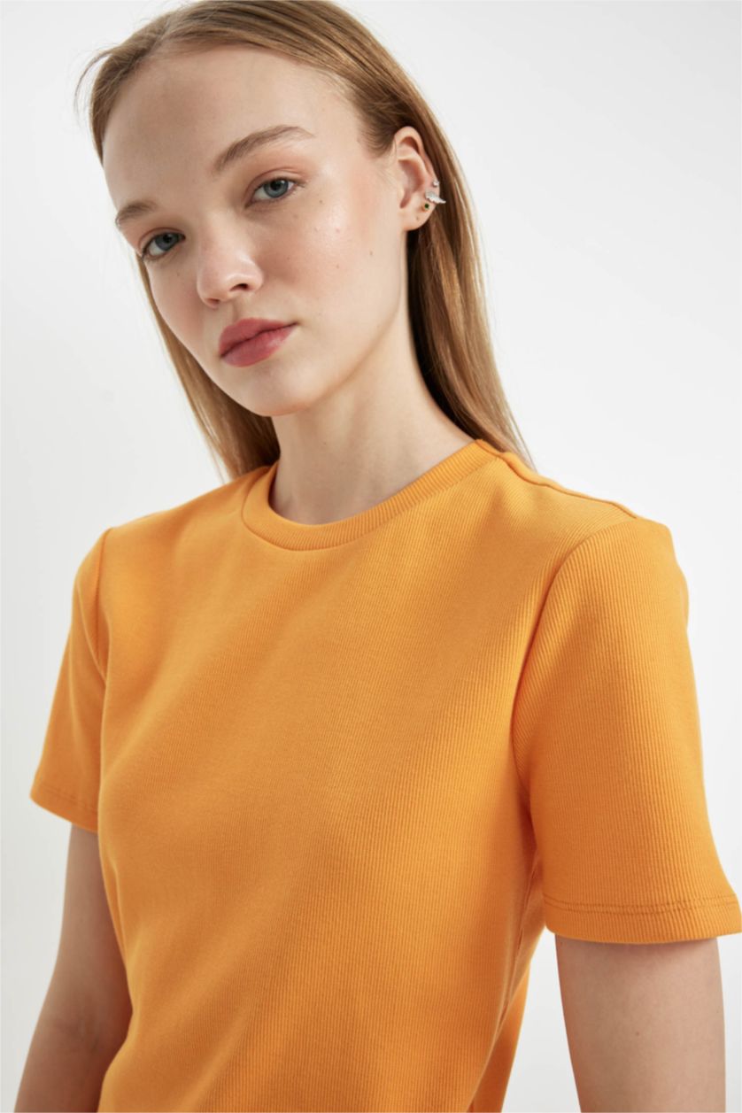 نساء أصفر فستان قصير مضلع بوديكون بياخة مستديرة