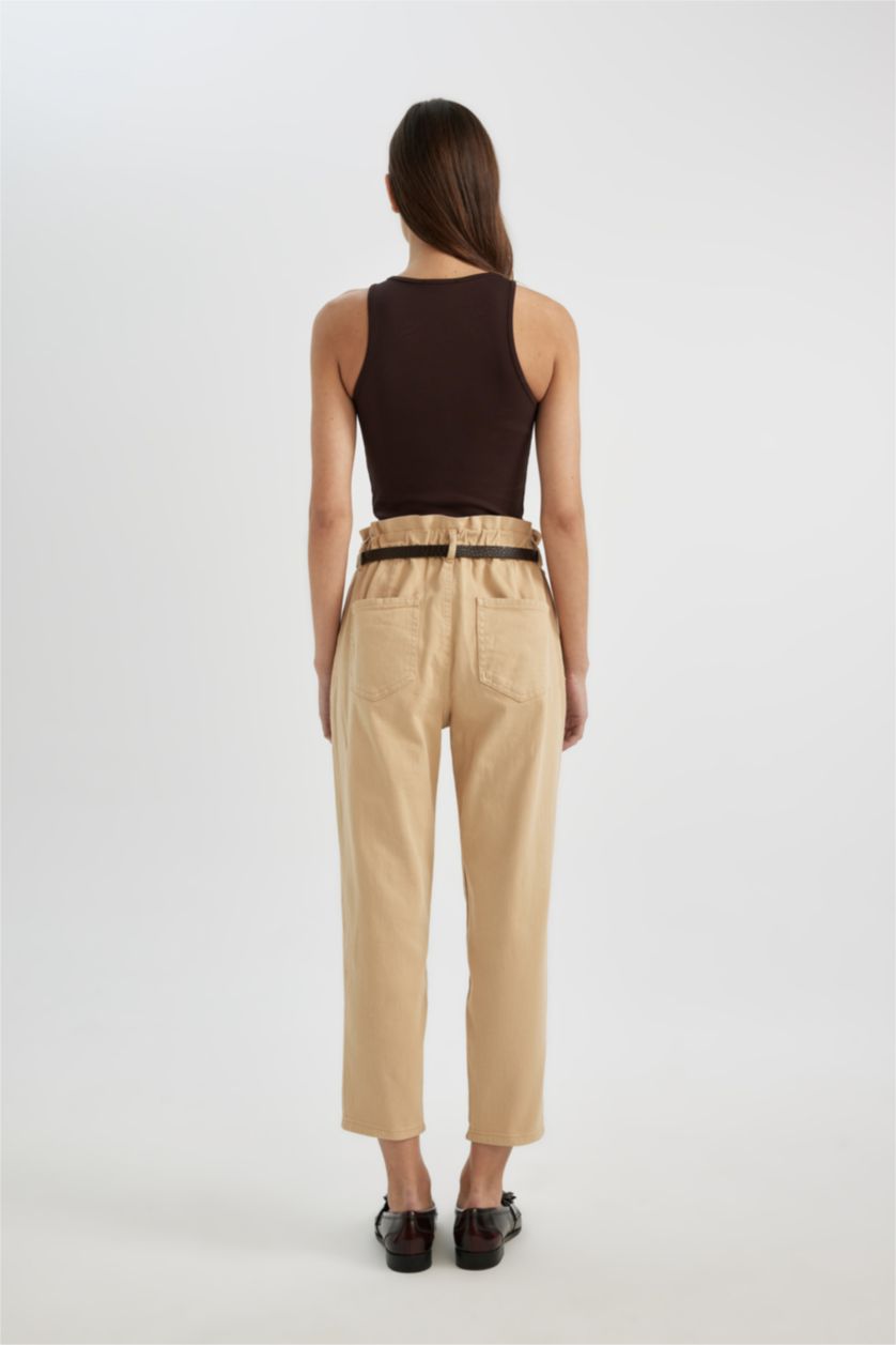 WOMAN Light Vison Baggy Fit Ankle Length Gabardine Trousers