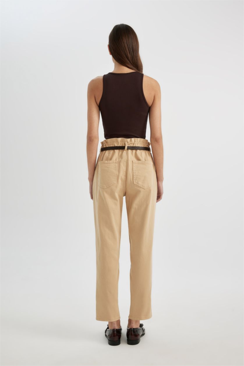 WOMAN Light Vison Baggy Fit Ankle Length Gabardine Trousers