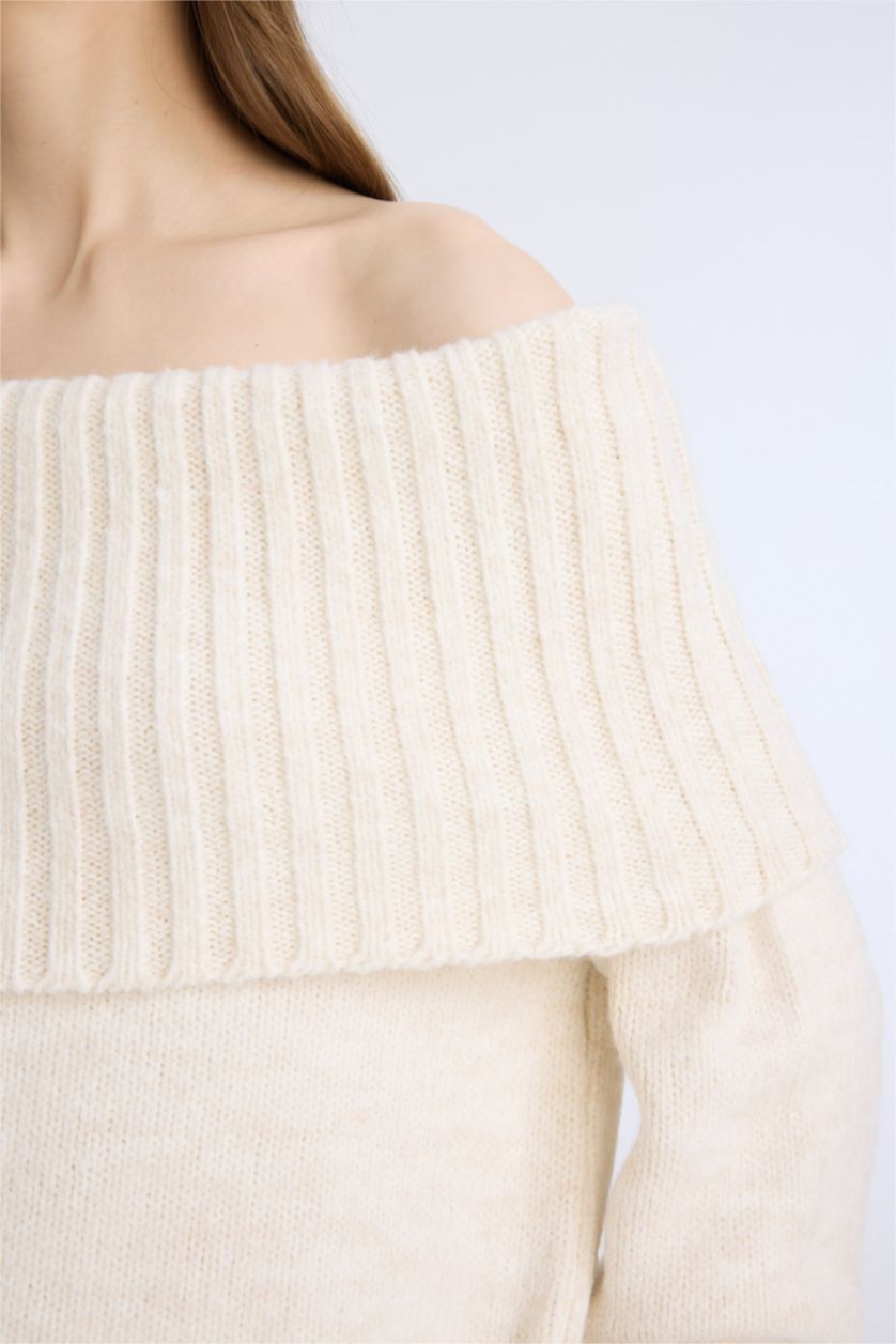 WOMAN Ecru Regular Fit Knitwear Pullover