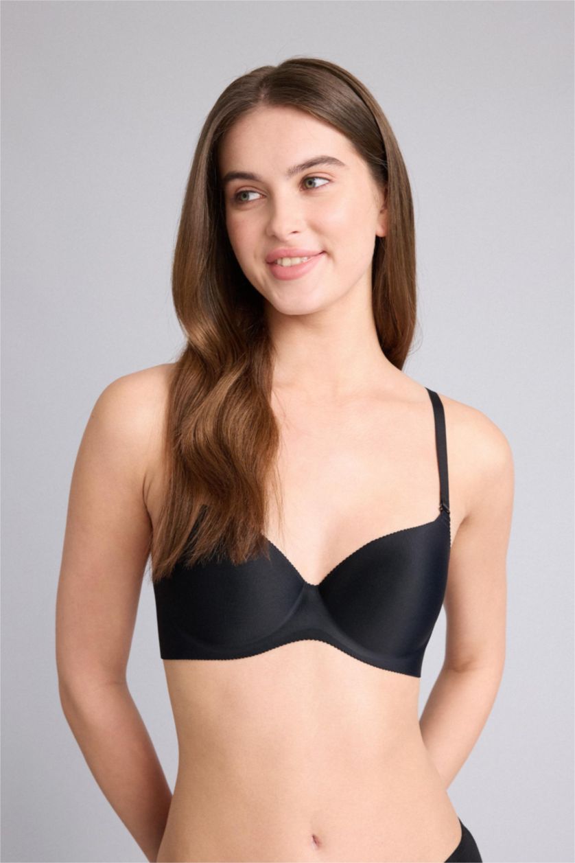 نساء أسود حمالة صدر برا تيشيرت بنص حشو مبطن