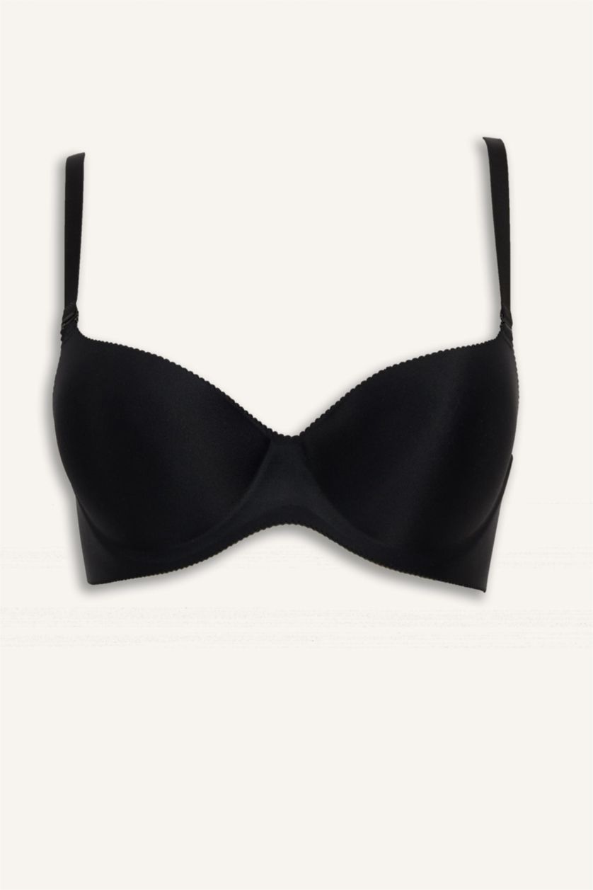 نساء أسود حمالة صدر برا تيشيرت بنص حشو مبطن