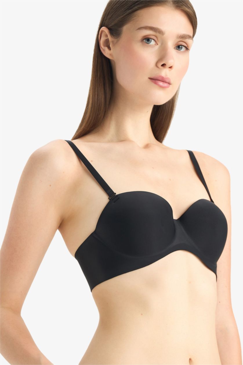 WOMAN Black Fall in Love Push Up Strapless Bra