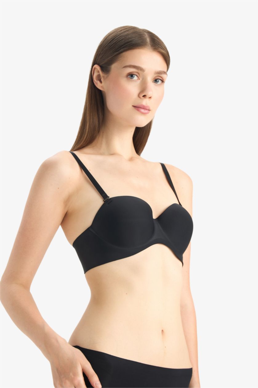 WOMAN Black Fall in Love Push Up Strapless Bra