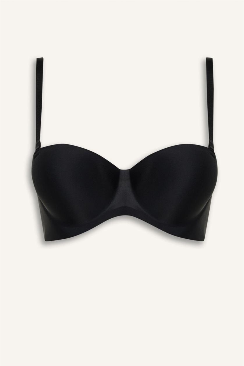 WOMAN Black Fall in Love Push Up Strapless Bra