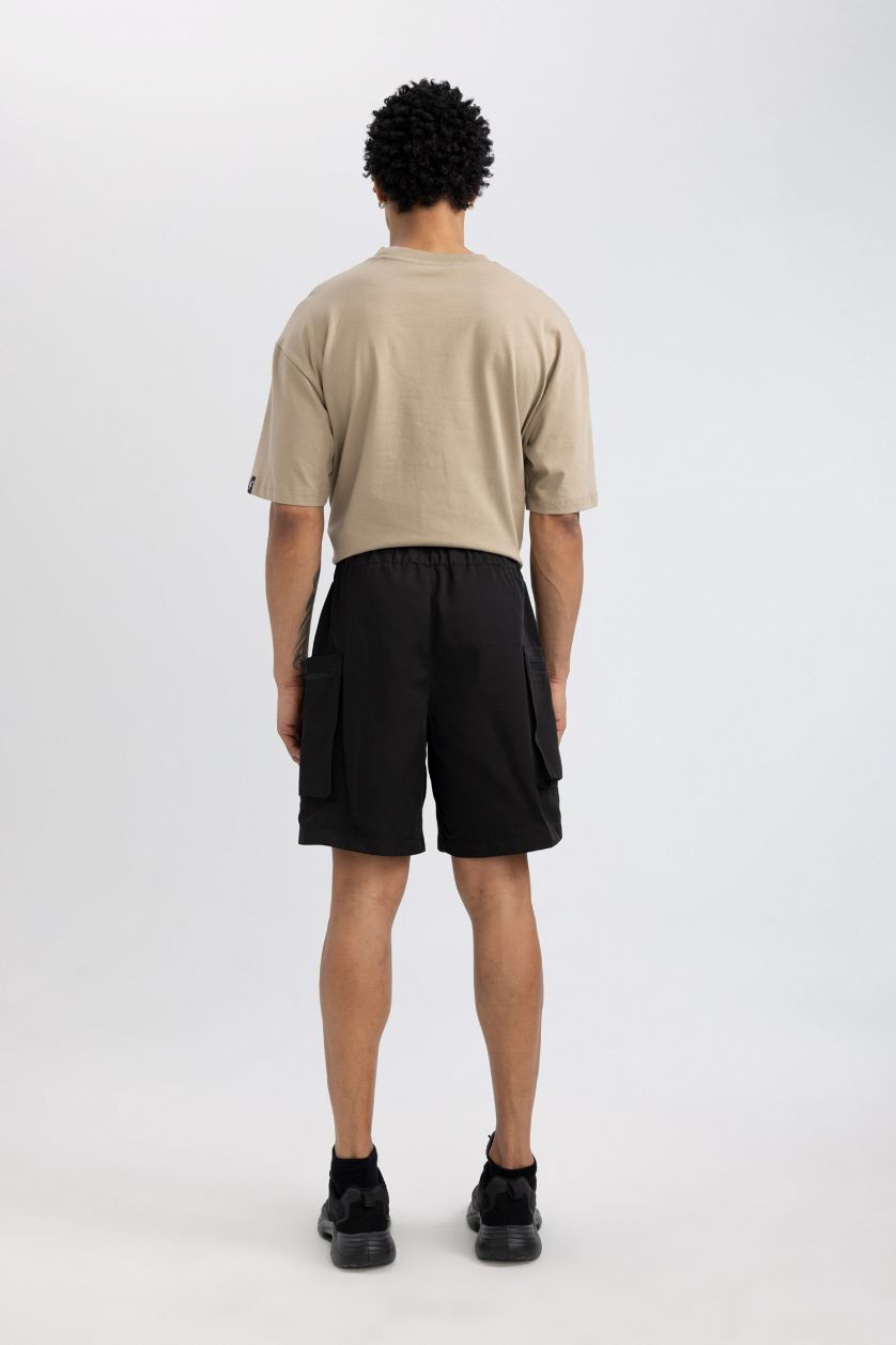 Мужчины Черный Шорты оверсайз, DeFactoFit