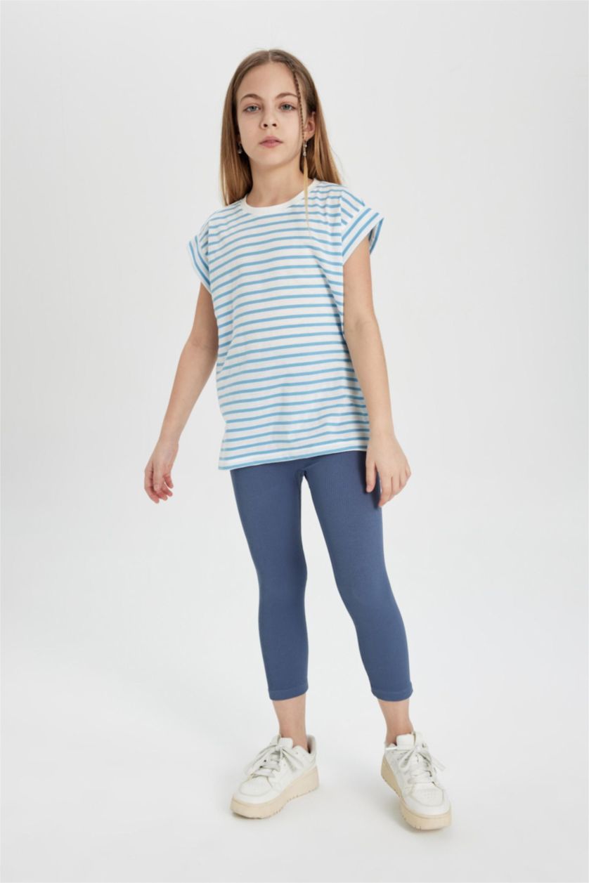 GIRLS & TEENS Light Indigo Girl Capri Length Leggings