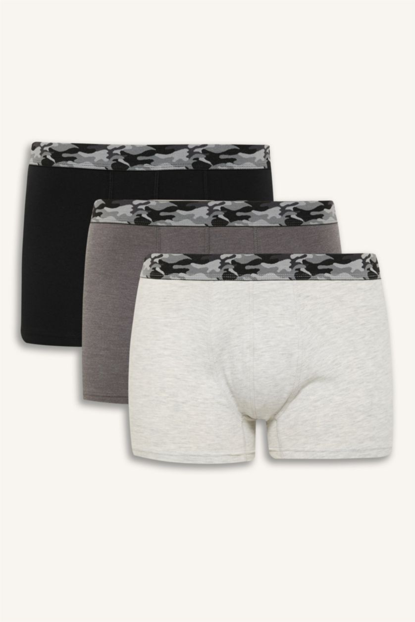 Erkek Siyah Regular Fit 3'lü Boxer