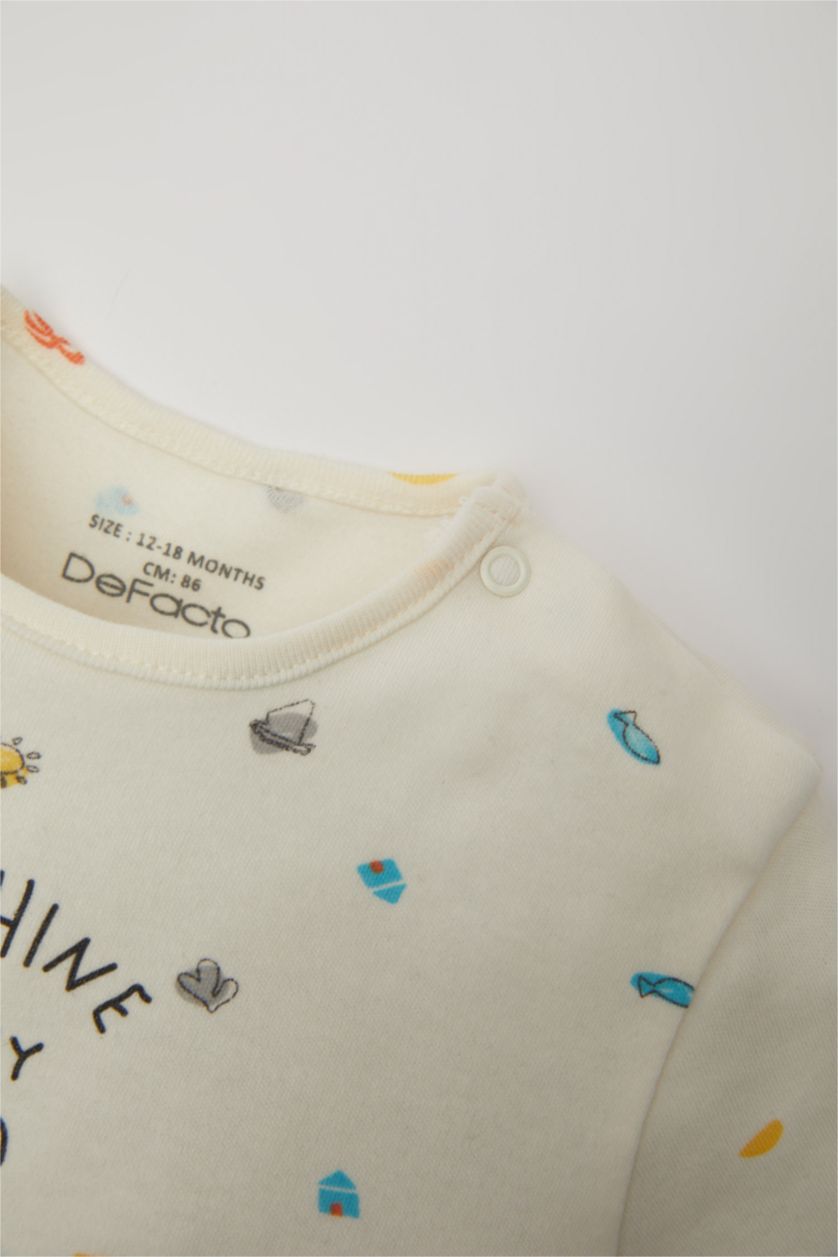 BABY GIRL Ecru Baby Boy Short Sleeve Short Sleeve Snap Body