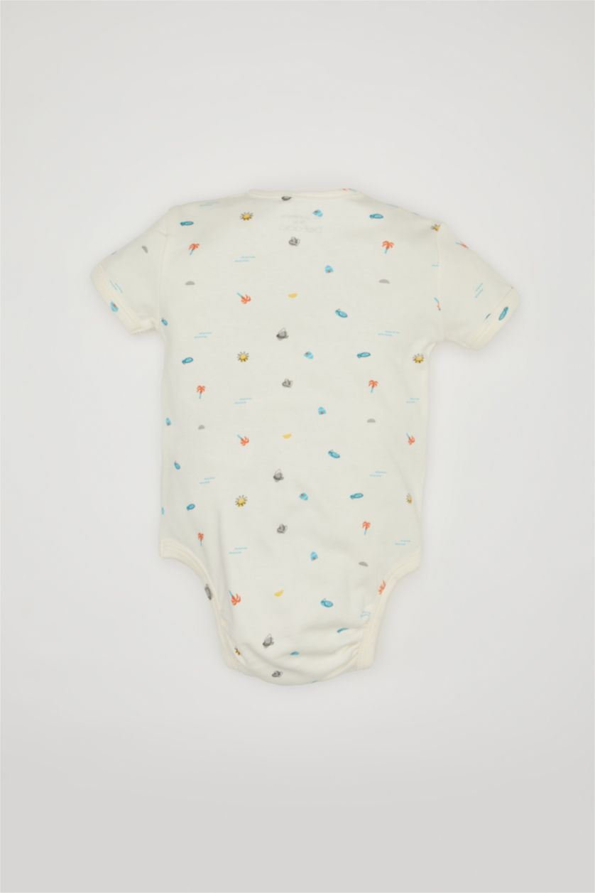 BABY GIRL Ecru Baby Boy Short Sleeve Short Sleeve Snap Body