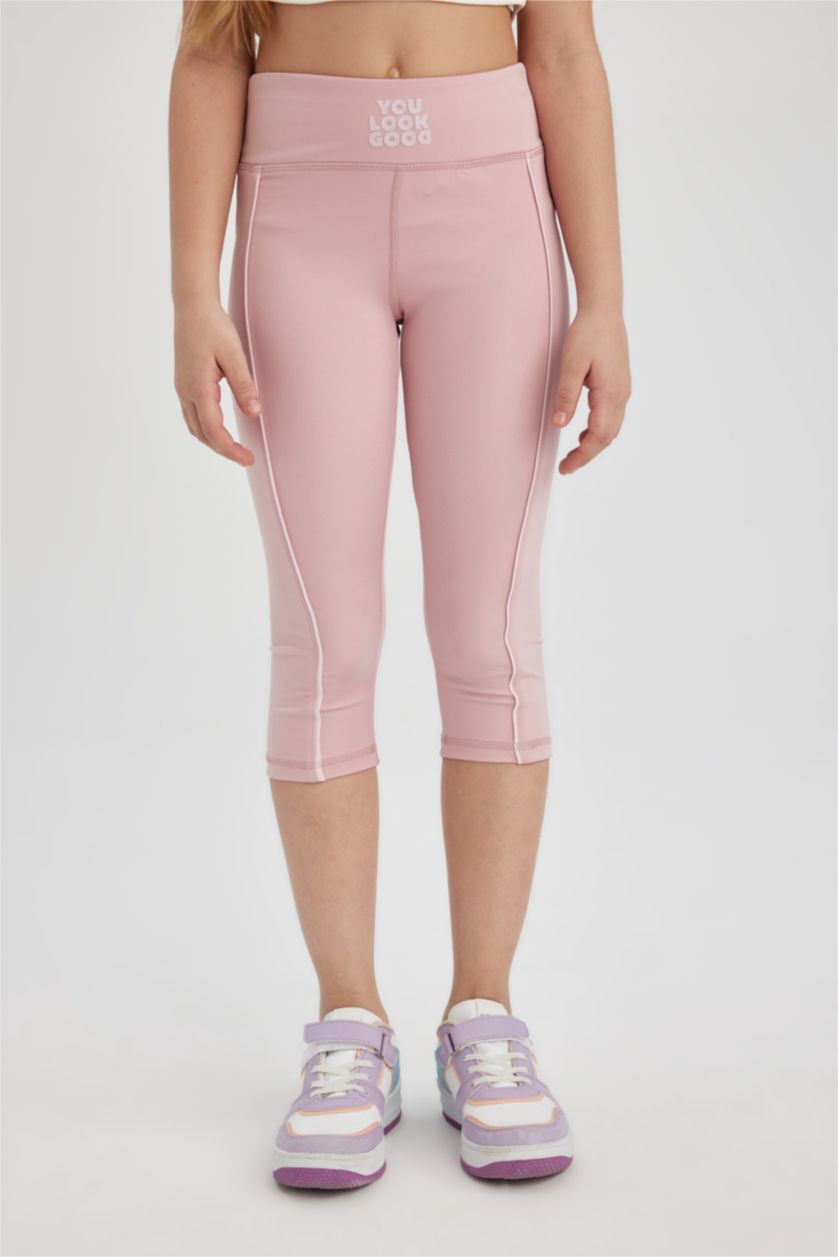 Girls & Teens Light Pink Girl Capri Length Leggings