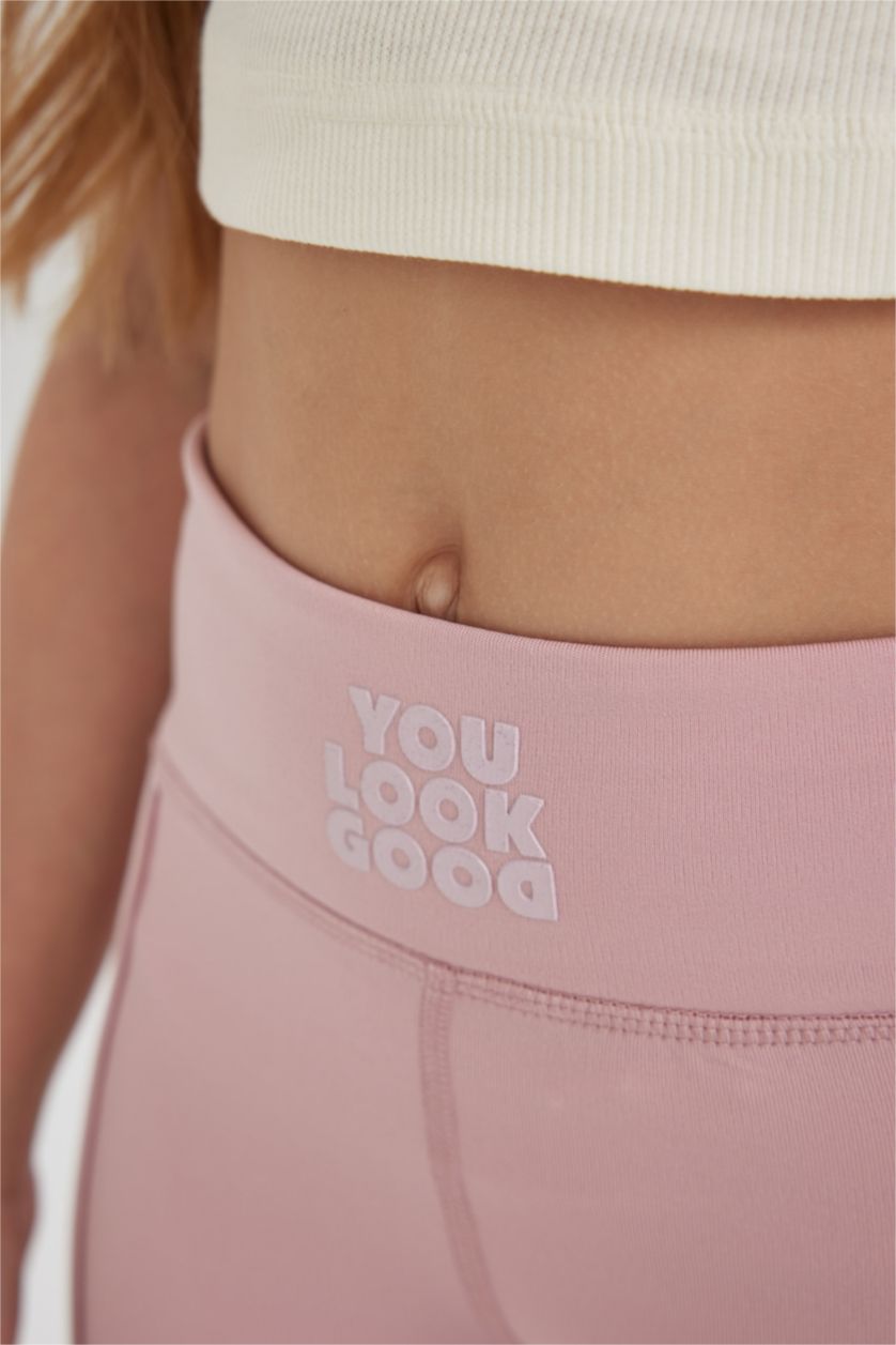 Girls & Teens Light Pink Girl Capri Length Leggings