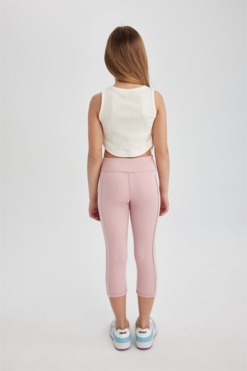 Girls & Teens Light Pink Girl Capri Length Leggings