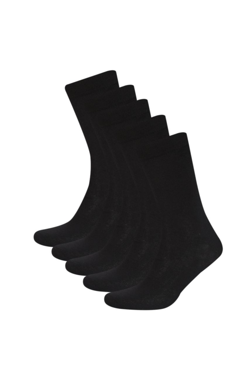 رجال أسود جوارب رجالي طويل قطن - 5 قطع