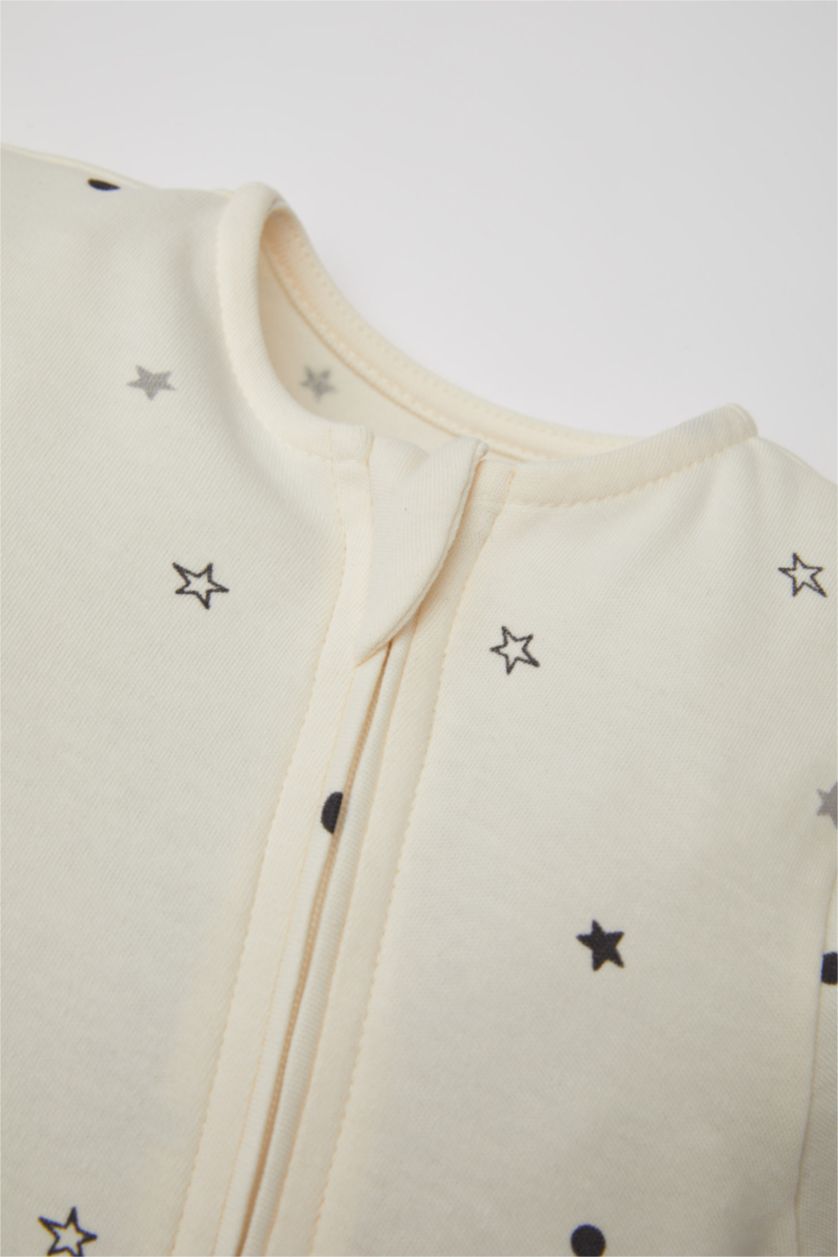 BABY GIRL White Baby Girl Newborn Star Patterned Jumpsuit