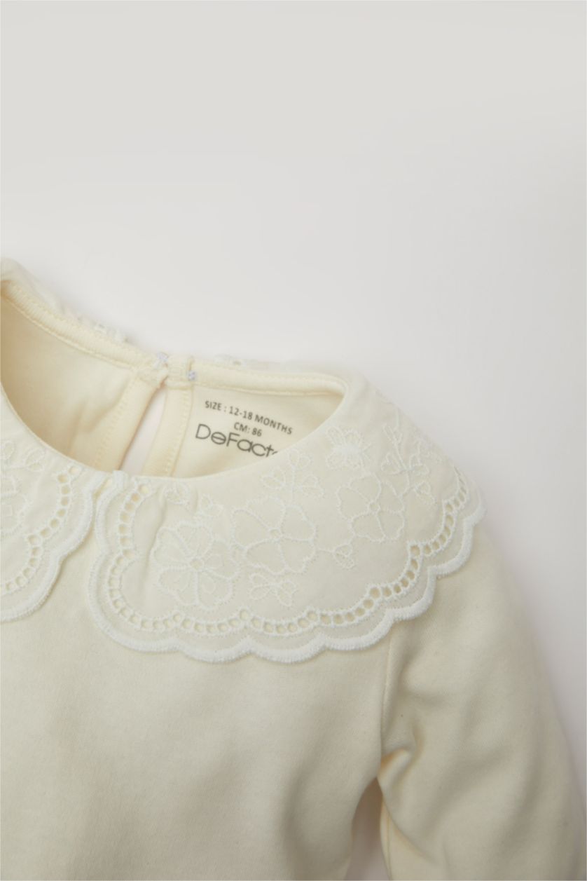 BABY GIRL White Baby Girl Long Sleeve Snap Body