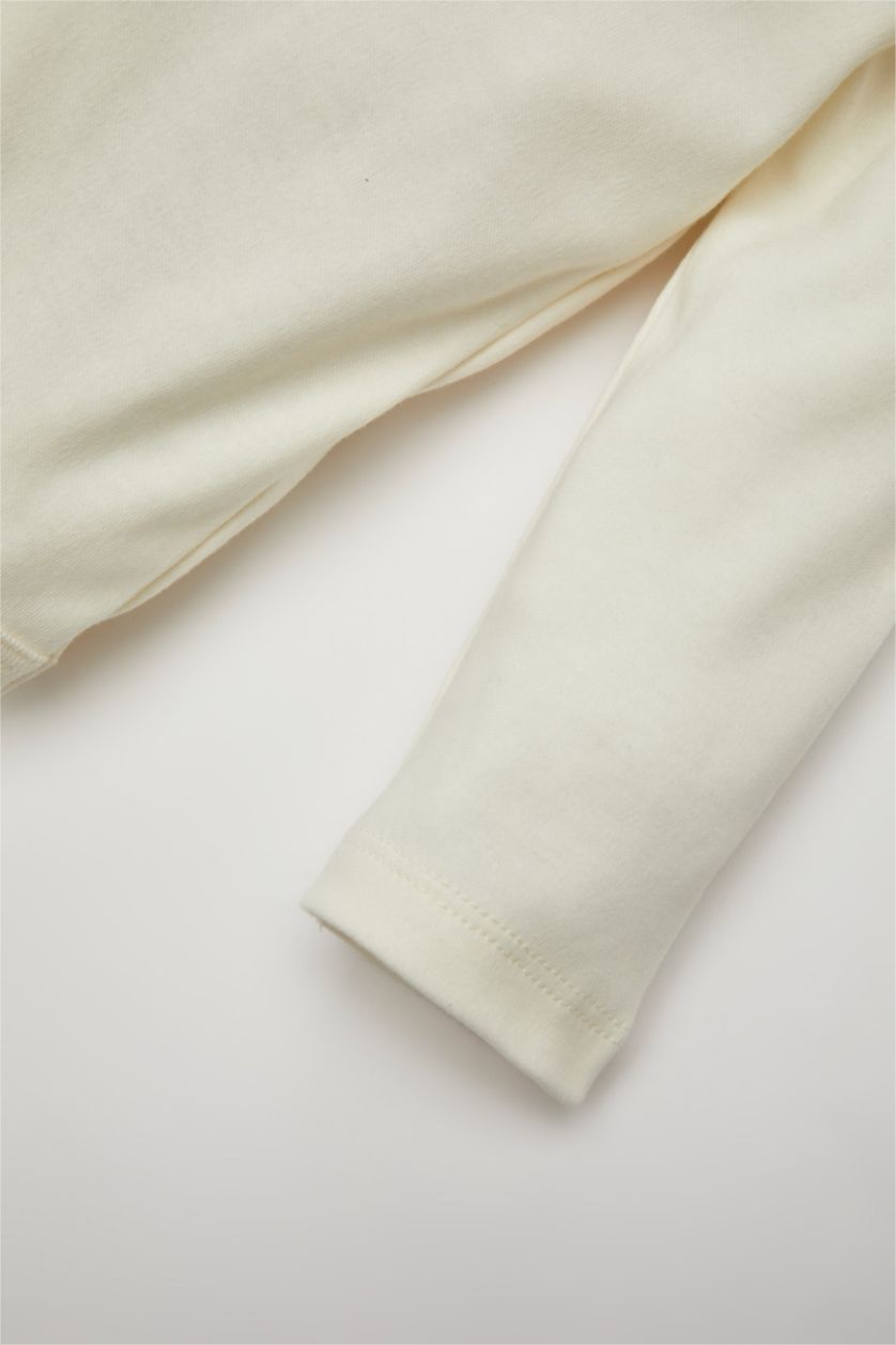 BABY GIRL White Baby Girl Long Sleeve Snap Body