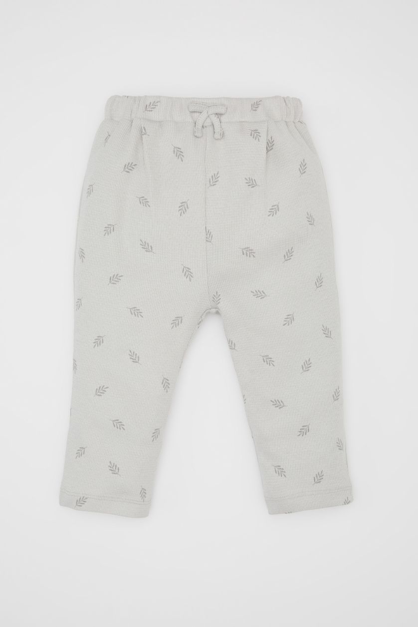 BABY GIRL Light Grey Regular Fit Printed Trousers