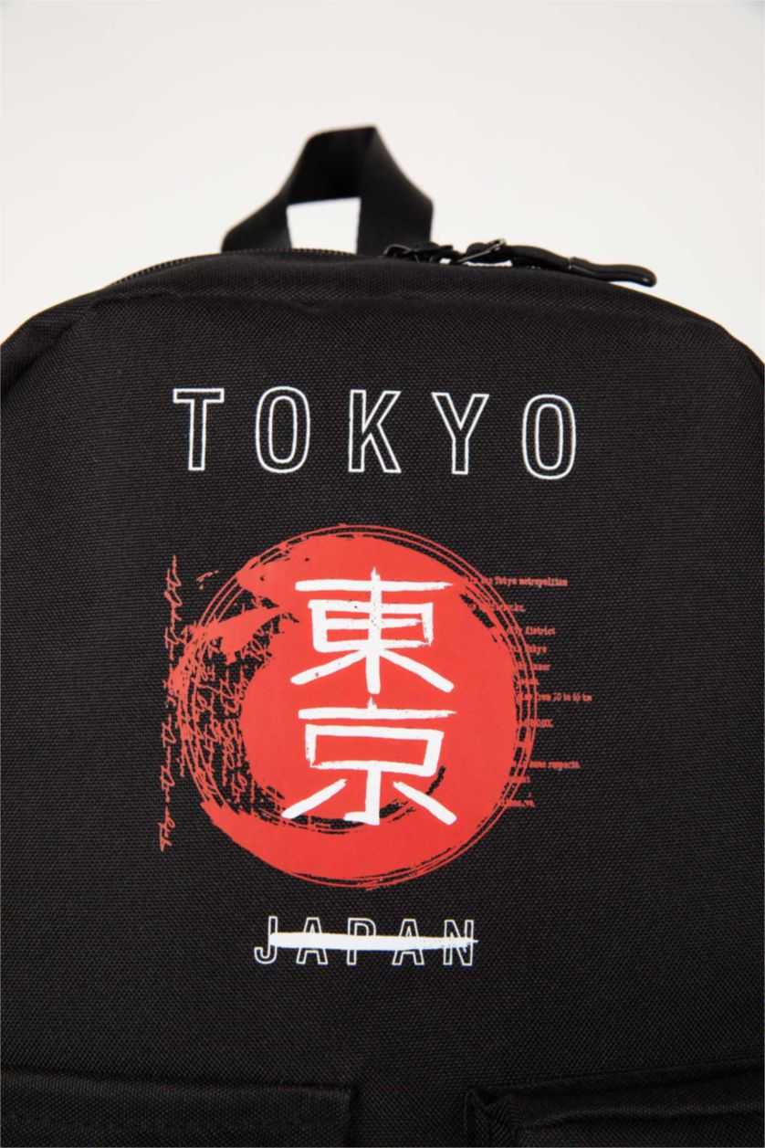 Erkek Siyah Erkek Su İtici Kumaş Sırt Çantası