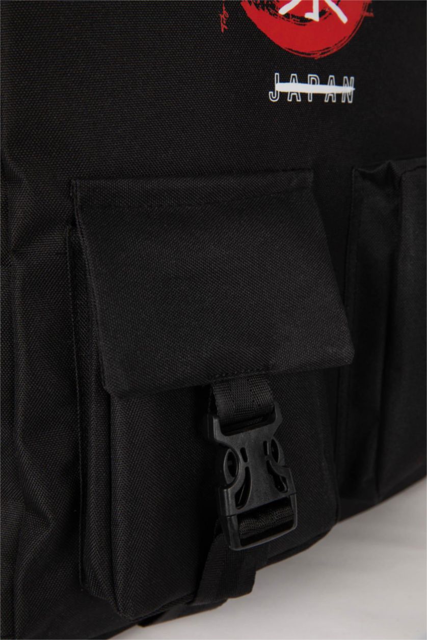 Erkek Siyah Erkek Su İtici Kumaş Sırt Çantası