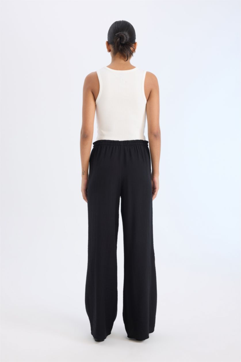 Әйелдерге қара тік кең етек Шалбар