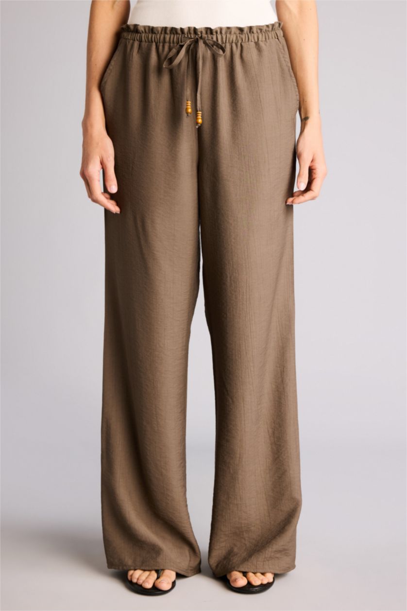 Женщины Серый High Waist Straight Fit Trousers