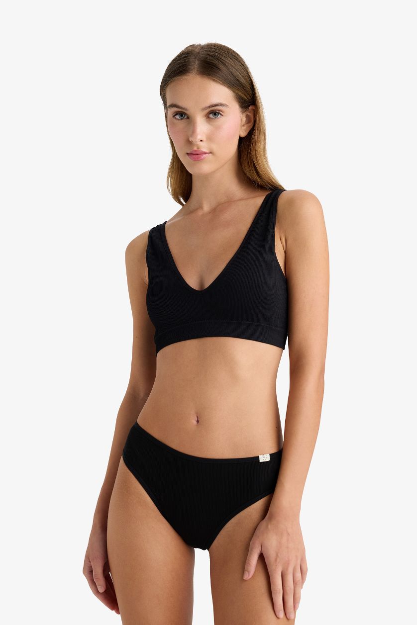 Kadın Siyah Çıkarılabilir Pedli Seamless Bra