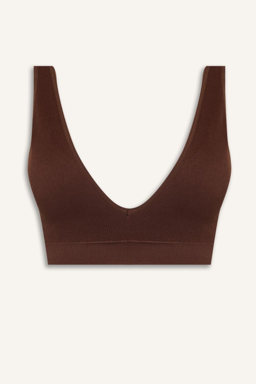 WOMAN Brown Removable Cup Seamless Bra