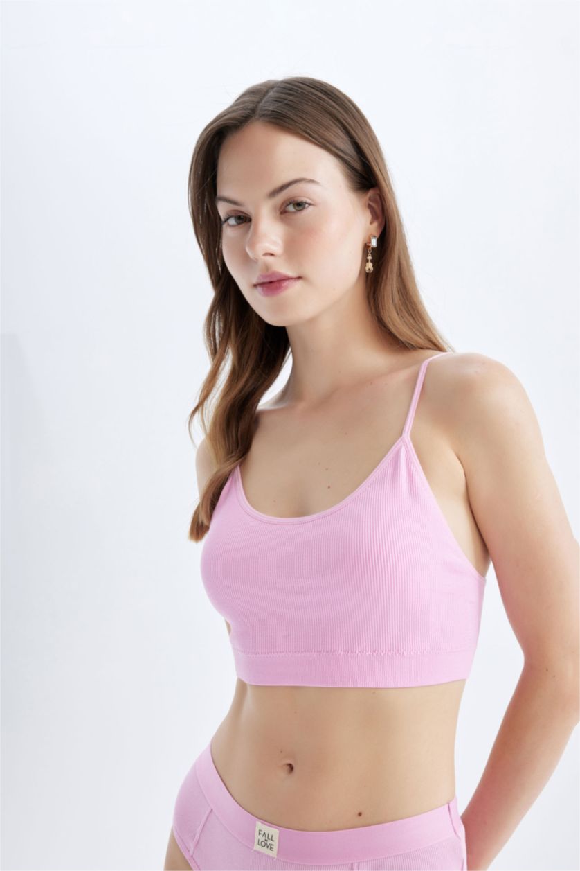 WOMAN Pink Removable Pads Bra