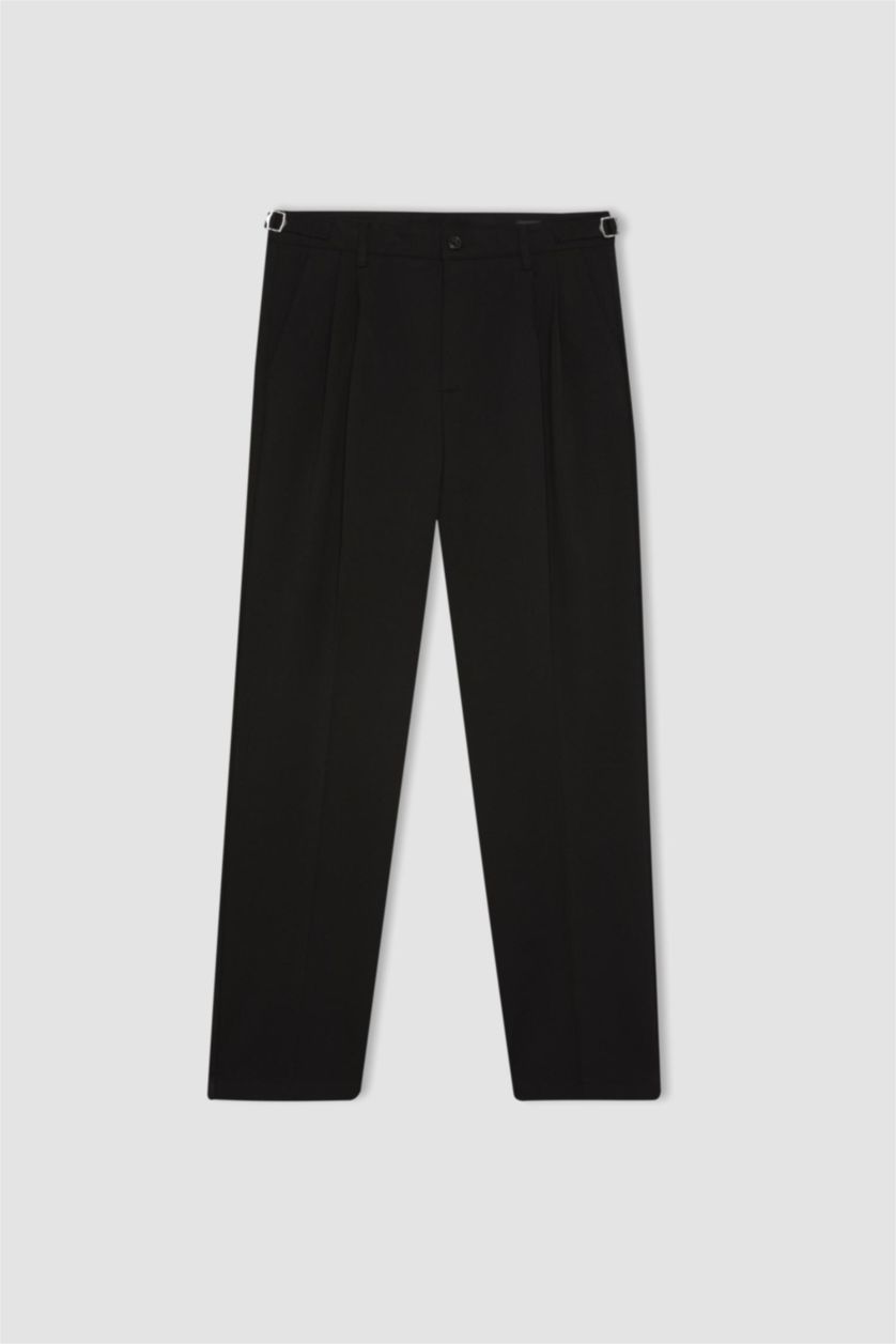 Man Black Straight Fit All-Directional Stretch Trousers